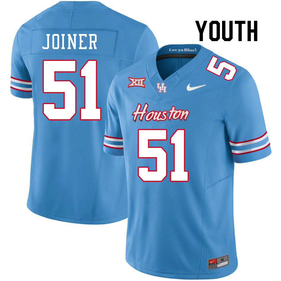 Youth #51 Derek Joiner Houston Cougars College Football Jerseys Stitched-Oilers